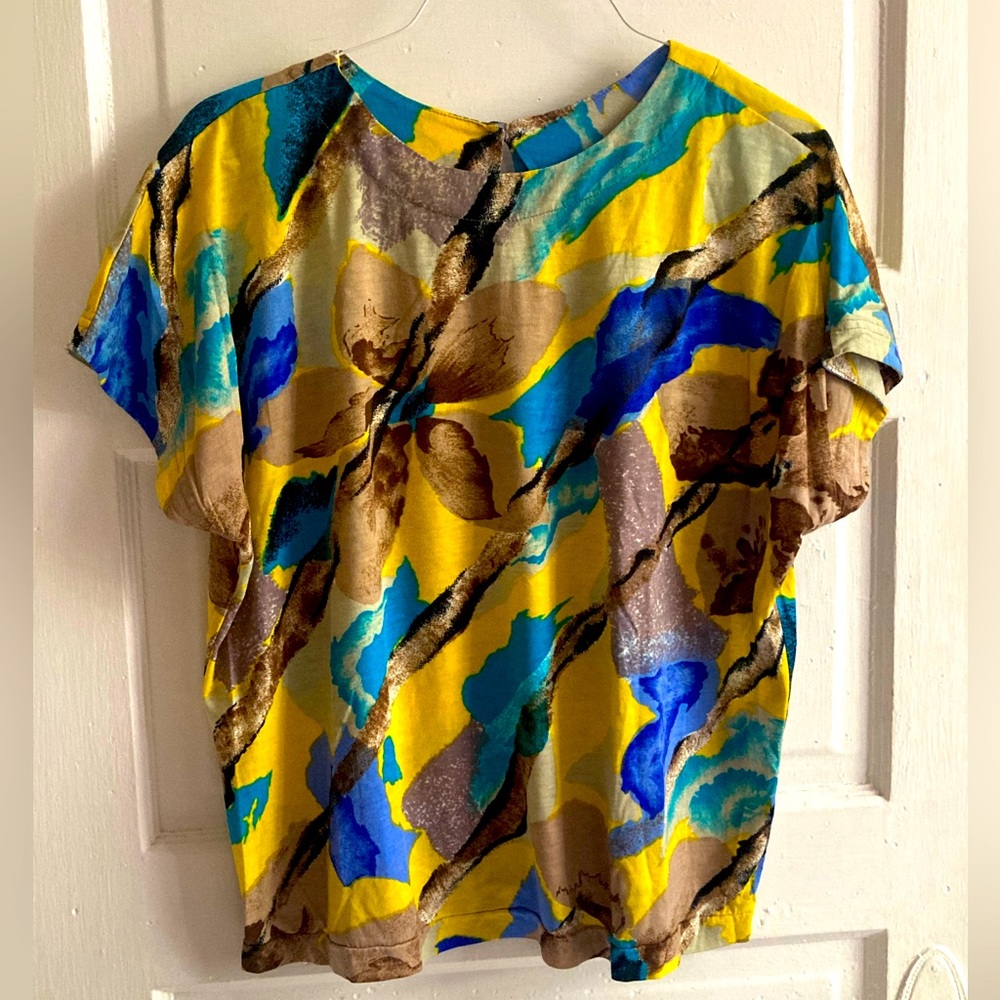 Vintage Colorful Abstract Top - Picture 1 of 6